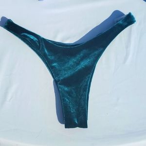 Green Velvet Style High Hip Thong
